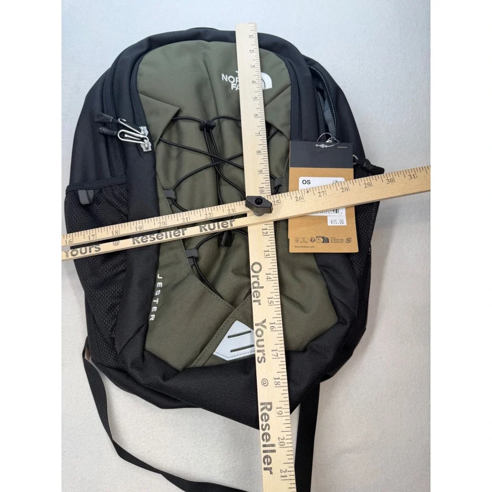 The North Face Jester Backpack Green Black Laptop Sleeve School Travel New NWT